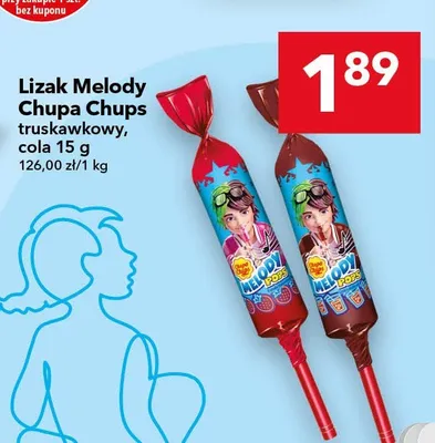 Lizak Melody Chupa Chups truskawkowy promocja w LEWIATAN