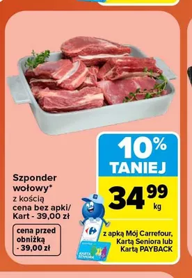 Szponder wołowy z kością promocja w Carrefour Market