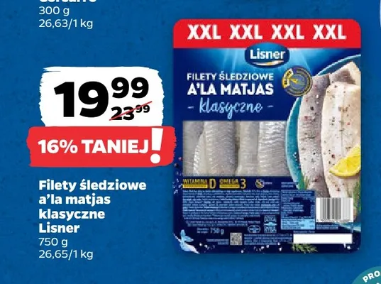 Filety śledziowe a'la matjas klasyczne Lisner promocja w Netto