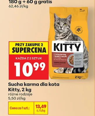 Sucha karma dla kota Kitty promocja w Biedronka