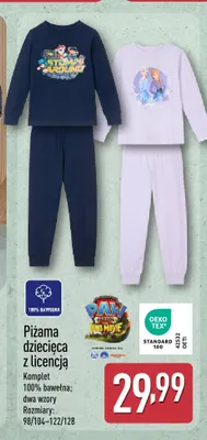 Piżama dziecięca z licencją promocja w Aldi
