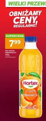 Sok pomarańczowy 100% Hortex promocja w Stokrotka