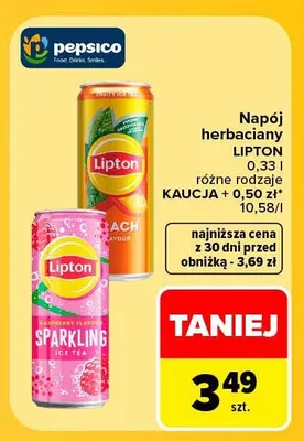 Napój herbaciany Lipton Peach promocja w Carrefour Market