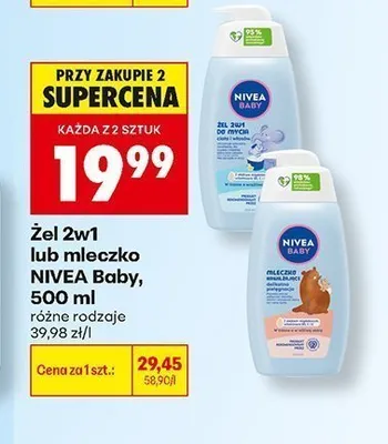 Żel 2w1 do mycia ciała i włosów Nivea Baby promocja w Biedronka