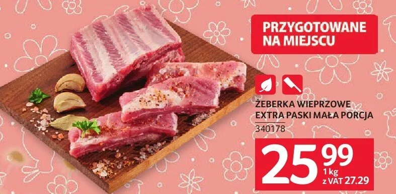 Żeberka wieprzowe extra paski mała porcja promocja w Selgros