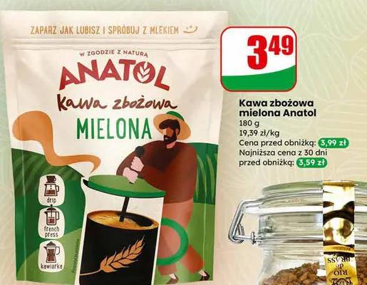 Kawa zbożowa mielona promocja w Dino
