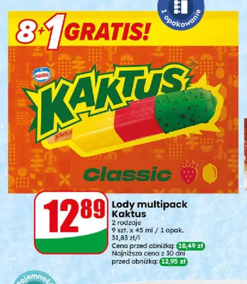 Lody Kaktus 9-pak Nestle promocja w Dino
