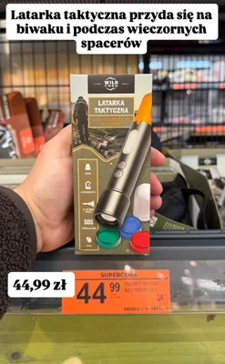 Latarka taktyczna COB + oświetlenie alarmowe promocja w Biedronka