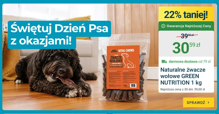 Naturalne żwacze wołowe Green Nutrition promocja w ERLI