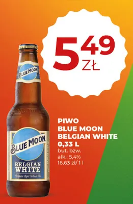Piwo Blue Moon Belgian White promocja w Duży Ben