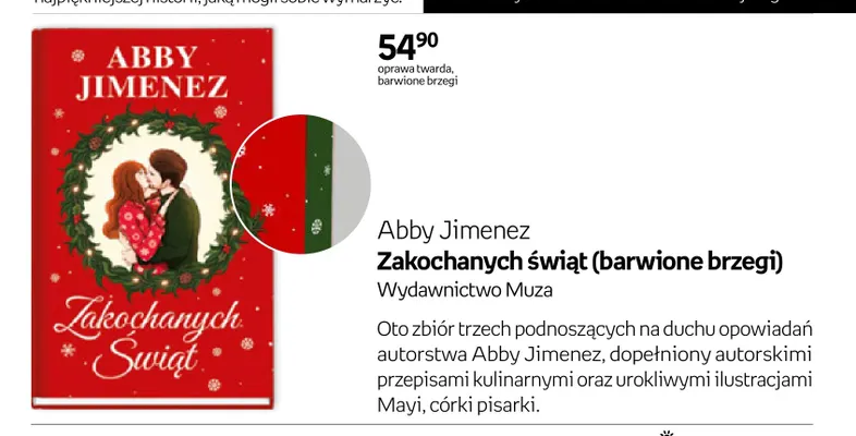 Książka Abby Jimenez Zakochanych świąt (barwione brzegi) promocja w Empik
