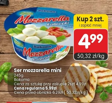 Ser mozzarella mini Bakoma promocja w Market Point