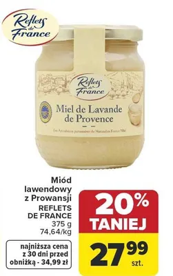 Miód lawendowy z Prowansji Reflets de France promocja w Carrefour Market
