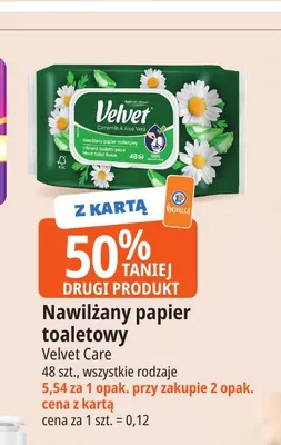 Nawilżany papier toaletowy Velvet promocja w Leclerc