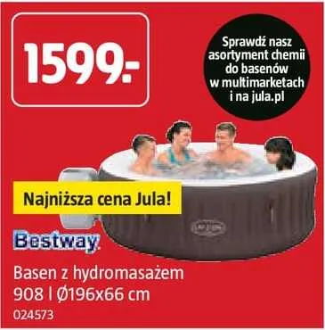 Basen z hydromasażem Bestway 908l Ø196x66cm promocja w Jula