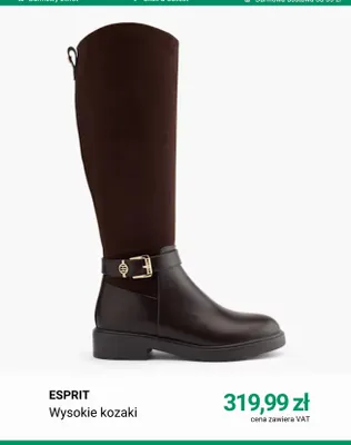 Wysokie kozaki Esprit promocja w Deichmann