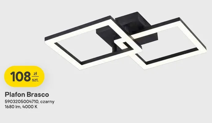 Plafon Brasco czarny 1680lm 4000 K promocja w Castorama