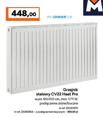 Grzejnik stalowy CV22 Heat Pro boczne Idmar promocja w Bricoman