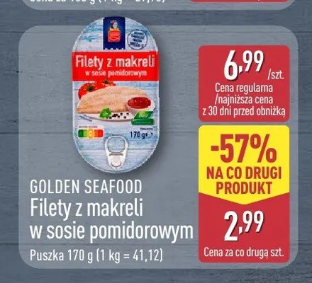 Filety z makreli w sosie pomidorowym Golden Seafood promocja w Aldi