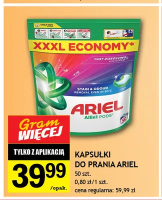 Kapsułki do prania Ariel promocja w Gram Market