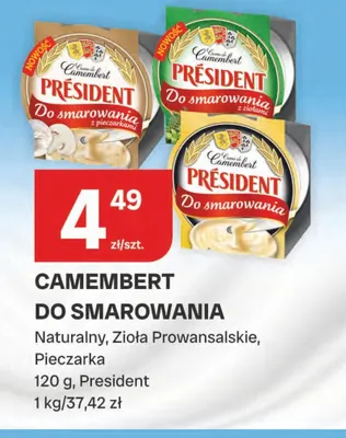 Camembert do smarowania zioła prowansalskie Président promocja w Chorten