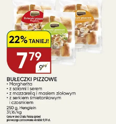 Bułeczki pizzowe z serkiem śmietankowym i czosnkiem Henglein promocja w Chata Polska