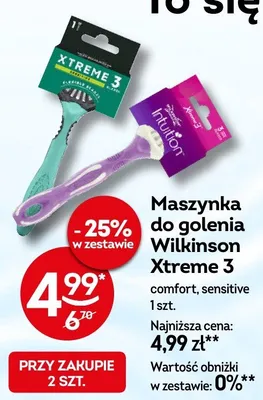 Maszynka do golenia Wilkinson Xtreme 3 sensitive promocja w Żabka