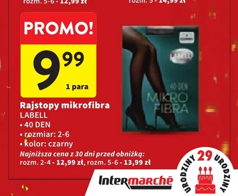 Rajstopy mikrofibra 40 DEN Labell promocja w Intermarche
