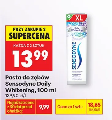 Pasta do zębów Daily Whitening Sensodyne promocja w Biedronka