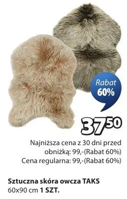 Sztuczna skóra owcza TAKS promocja w Jysk