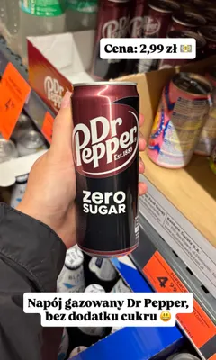 Napój gazowany Dr Pepper Zero Sugar promocja w Biedronka