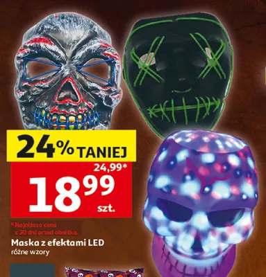 Maska z efektami LED promocja w Auchan