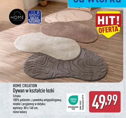 Dywan w kształcie łezki Home Creation promocja w Aldi