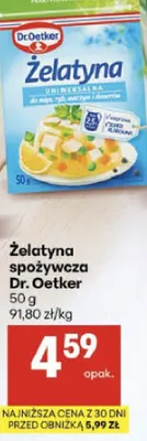 Żelatyna spożywcza promocja w Delikatesy Centrum