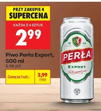 Piwo Perła Export promocja w Biedronka