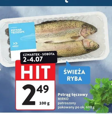Pstrąg tęczowy patroszony Mirko promocja w Intermarche