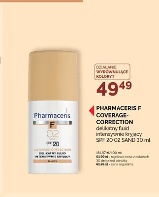 Delikatny fluid intensywnie kryjący Pharmaceris F Coverage-Correction SPF 20 02 Sand promocja w Ziko Dermo