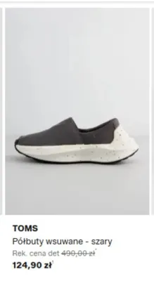 Półbuty wsuwane TOMS szare promocja w Lounge by Zalando