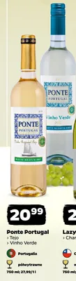 Wino białe Ponte Portugal Vinho Verde półwytrawne portugalskie promocja w Netto