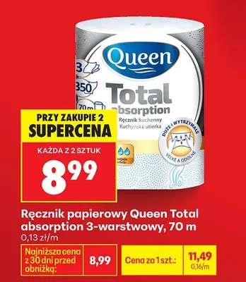 Ręcznik papierowy Total absorption 3-warstwowy promocja w Biedronka