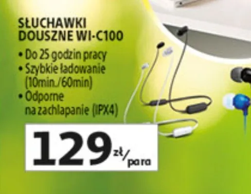 Słuchawki douszne WI-C100 promocja w Auchan
