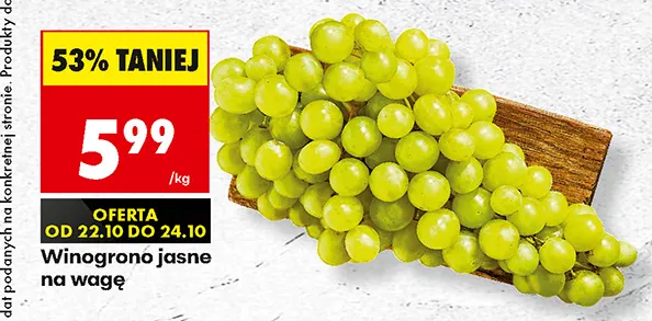 Winogrono jasne na wagę promocja w Biedronka