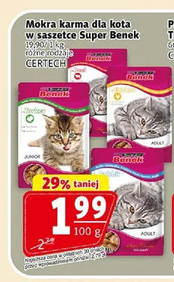 Mokra karma dla kota w saszetce Super Benek promocja w Prim Market