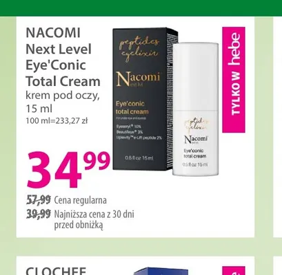 Next Level Eye'Conic Total Cream krem pod oczy Nacomi promocja w Hebe