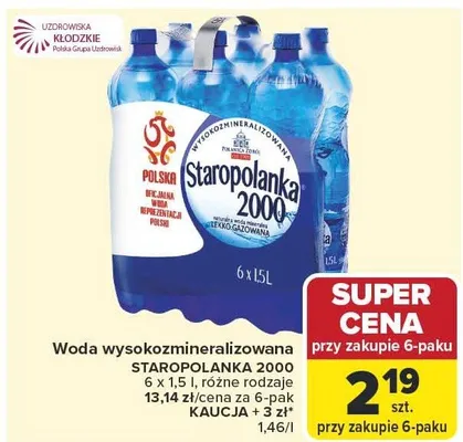 Woda wysokozmineralizowana promocja w Carrefour Market