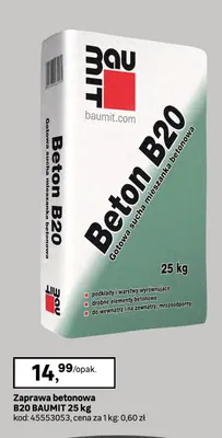 Zaprawa betonowa B20 Baumit promocja w Leroy Merlin