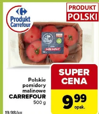 Pomidory malinowe promocja w Carrefour Express