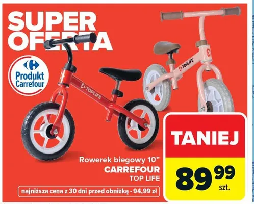 Rowerek biegowy 10" Carrefour Top Life promocja w Carrefour