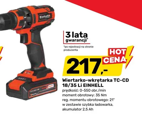 Wiertarko-wkrętarka TC-CD 18/35 Li EINHELL promocja w Bricomarche