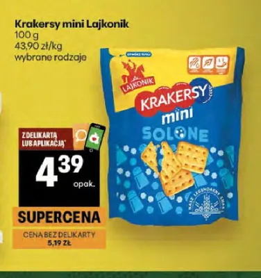 Krakersy mini Lajkonik solone promocja w Delikatesy Centrum